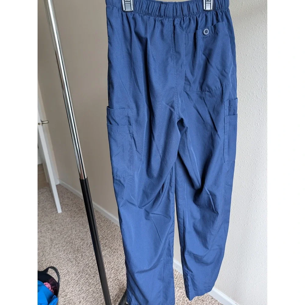 Cherokee Workwear Navy Blue Cargo‎ Scrub Pants Style 4000 Small Unisex